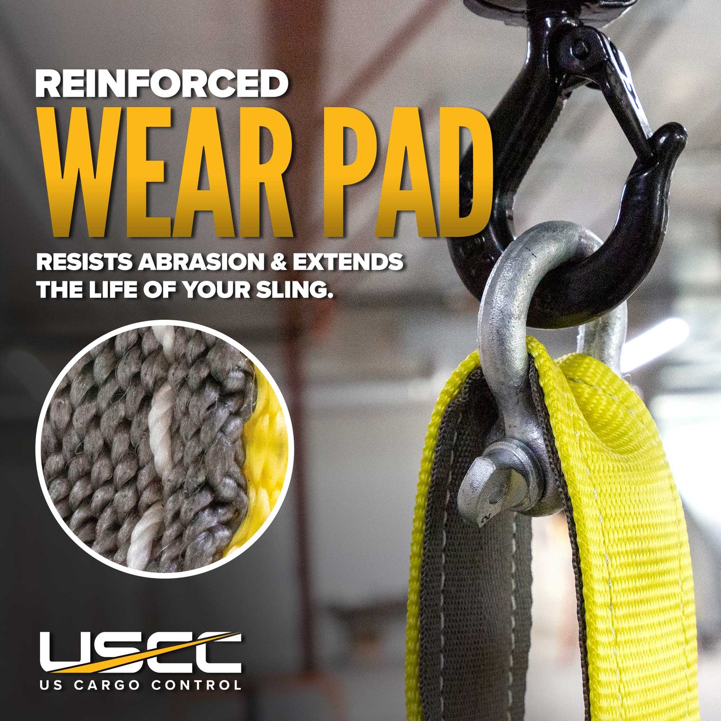 eye and eye nylon sling with wear pads