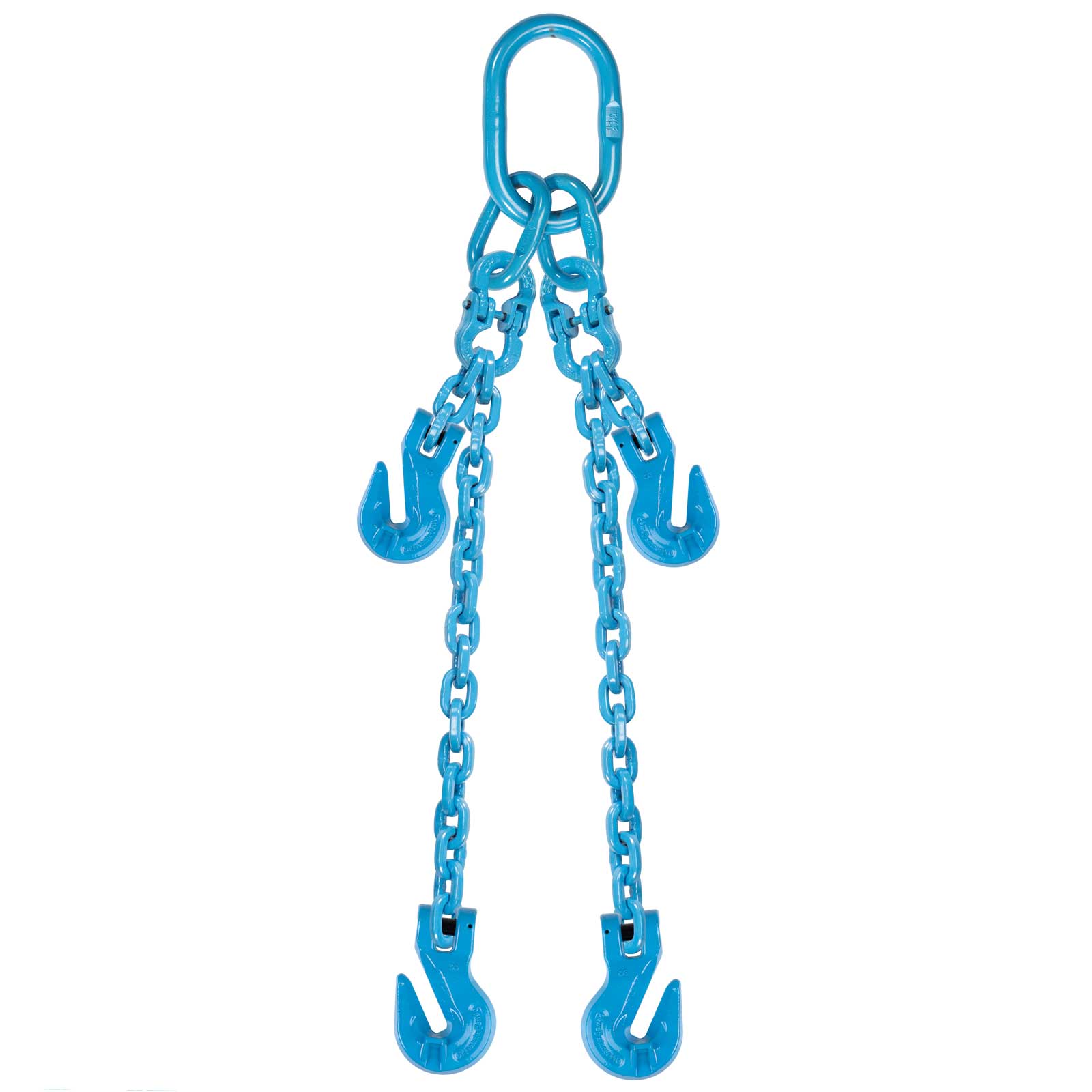 3/8" x 10' - Pewag  Adjustable 2 Leg Chain Sling w/ Grab Hooks - Grade 120