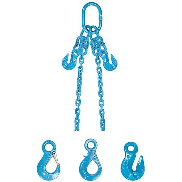 9/32" x 5' - Pewag  Adjustable 2 Leg Chain Sling w/ Sling Hooks - Grade 120