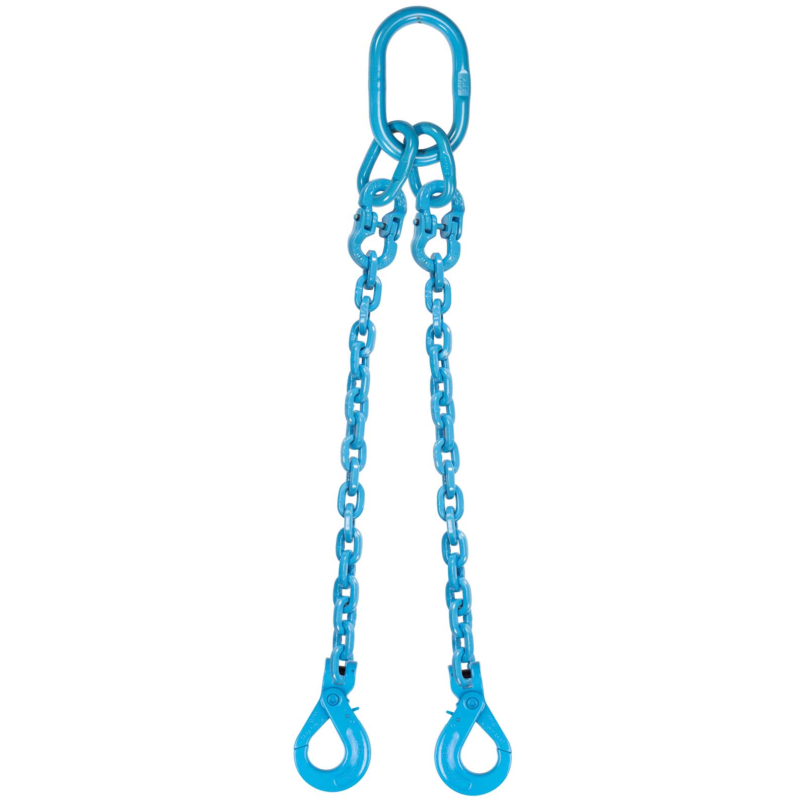 12 inch x 6 foot Pewag 2 Leg Chain Sling w SelfLocking Hooks Grade 120