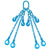 932 inch x 20 foot Pewag Adjustable 4 Leg Chain Sling w SelfLocking Hooks Grade 120