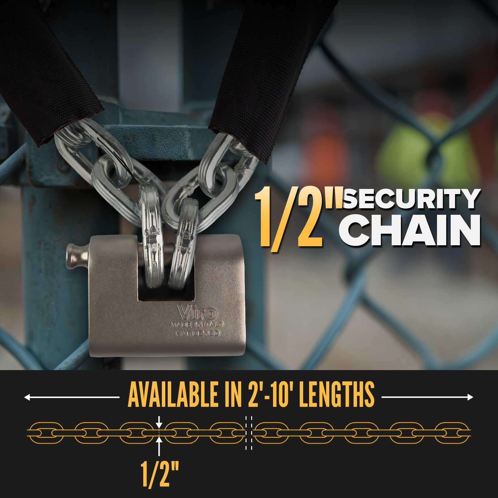 1/2" security chain avaialbe in 2'-10' lengths