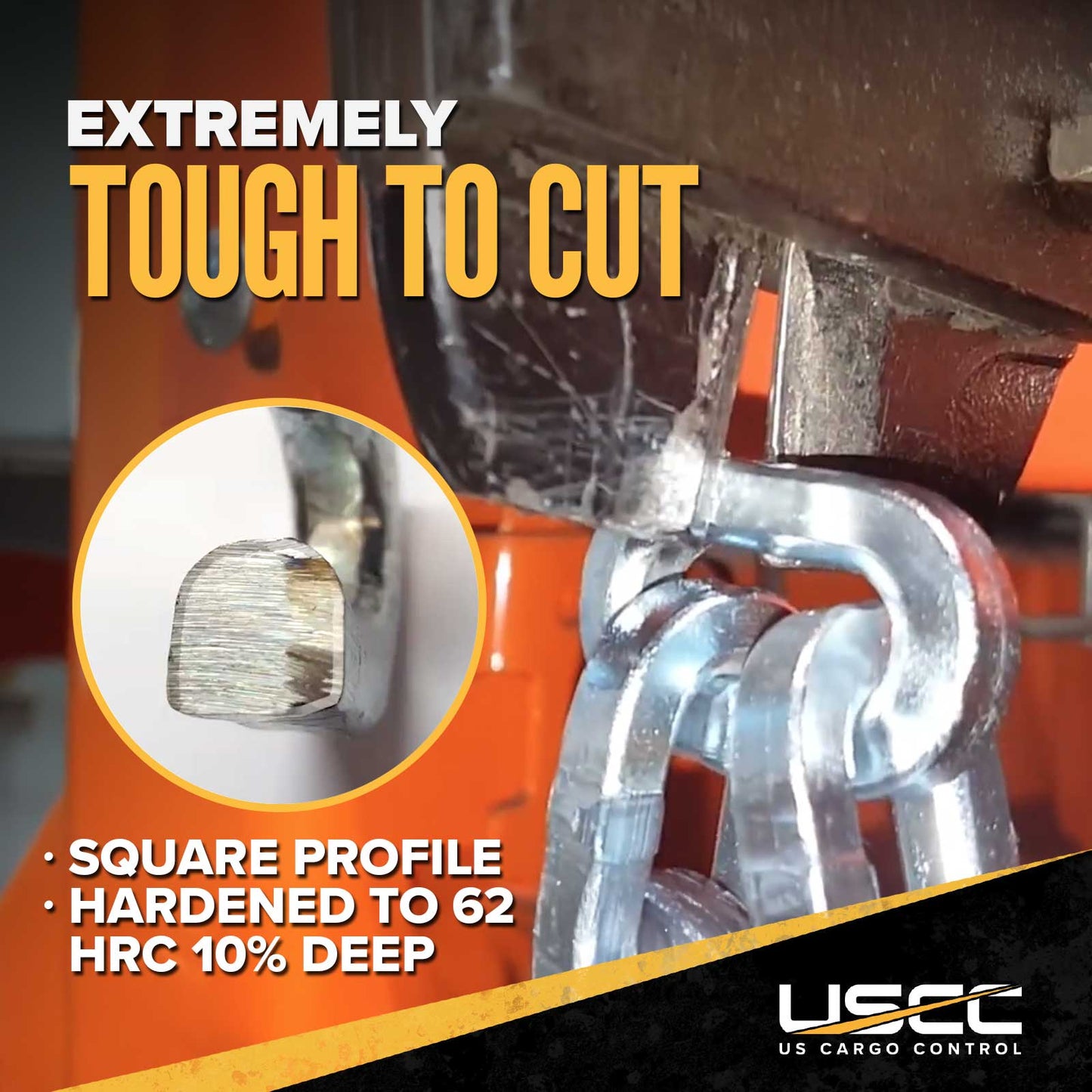 Pewag 9/32" Square Hardened Security Chain | Sold by the Foot