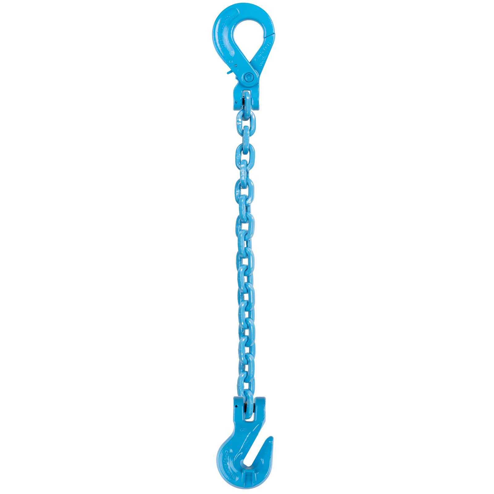 12 inch x 18 foot Pewag Single Leg Chain Sling w Grab & SelfLocking Hooks Grade 120 image 1 of 2