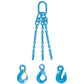 9/32" x 3' - Pewag 3 Leg Chain Sling w/ Sling Hooks - Grade 120