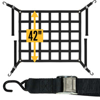 42" x 50" Short Bed Pickup Truck Cargo Net with Cam Buckles & S-Hooks