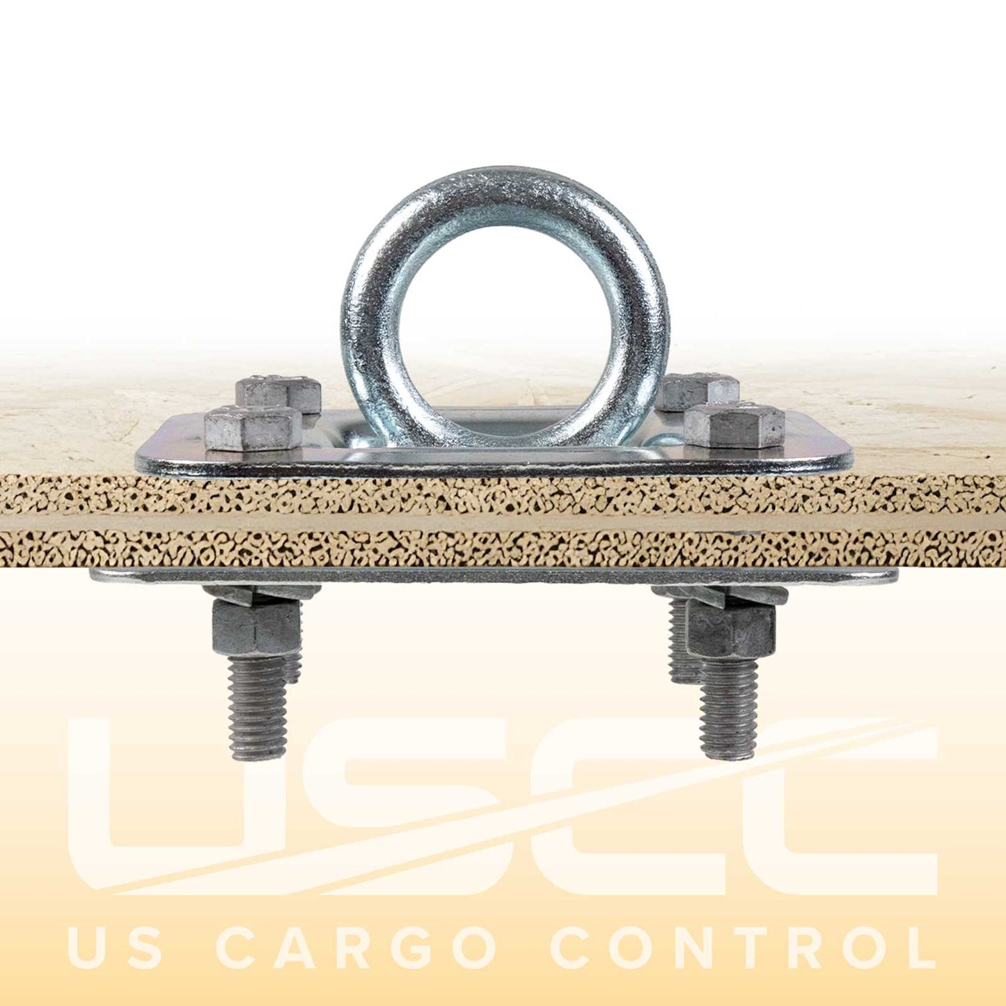 Bolt-On Recessed D-Ring Kit with Backing Plate - 5,000 lbs. BS