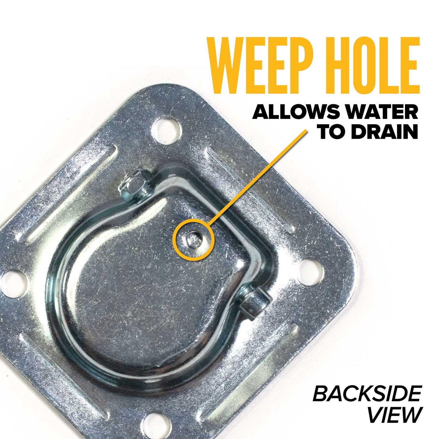 Bolt-On Recessed D-Ring Kit with Backing Plate - 5,000 lbs. BS