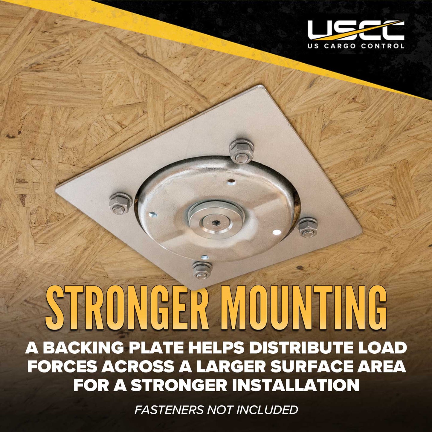 Bolt-On Recessed Swivel D-Ring Kit with Backing Plate - 6,000 lbs. BS
