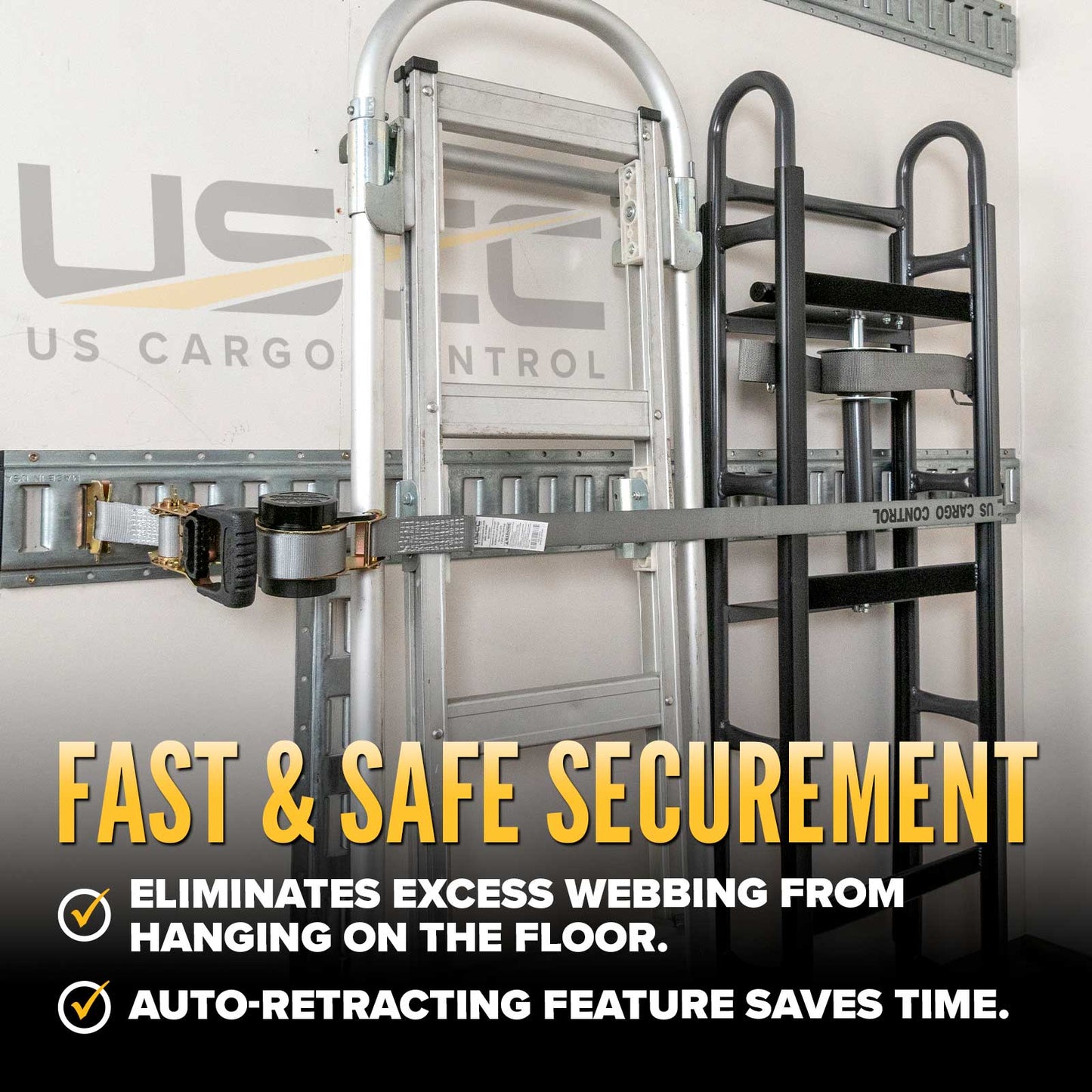 1.5” x 16’ Retractable Strap with Spring E-Fittings - 4,000 lbs. BS