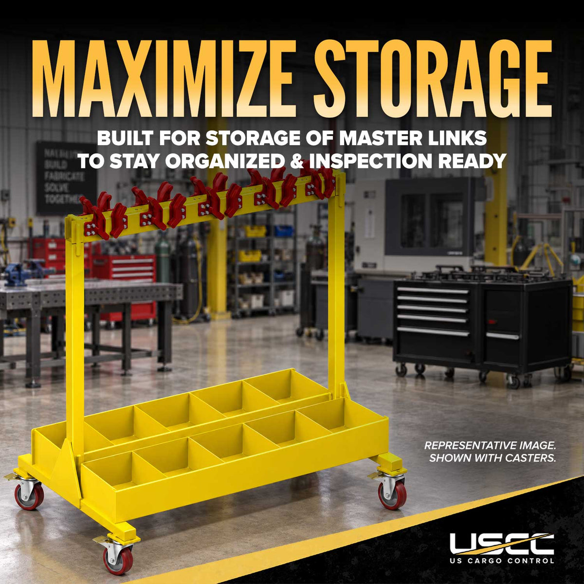 M&W Rigging Rack with Master Link Holsters and Casters - 800 lbs. Cap.