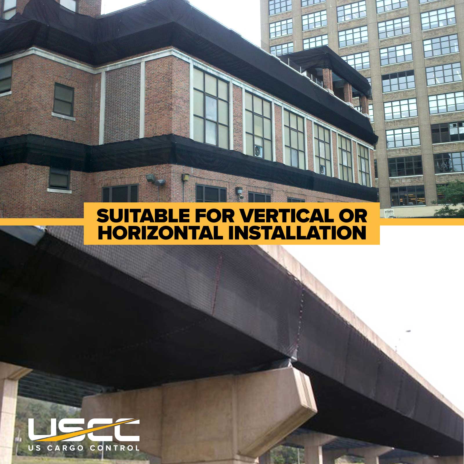 debris nets for vertical or horizontal install