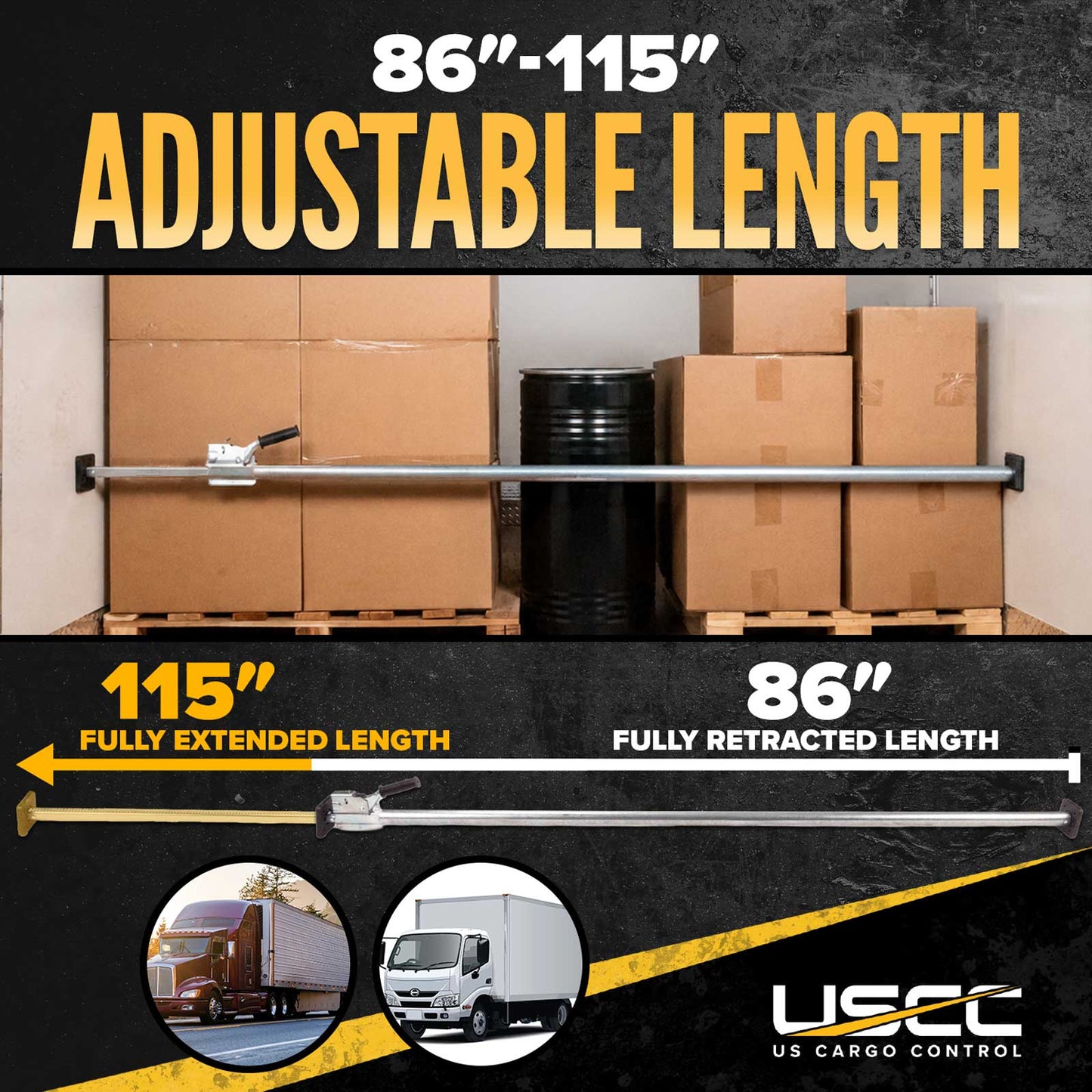 86" - 115" Round Tube Jack Bar - Steel
