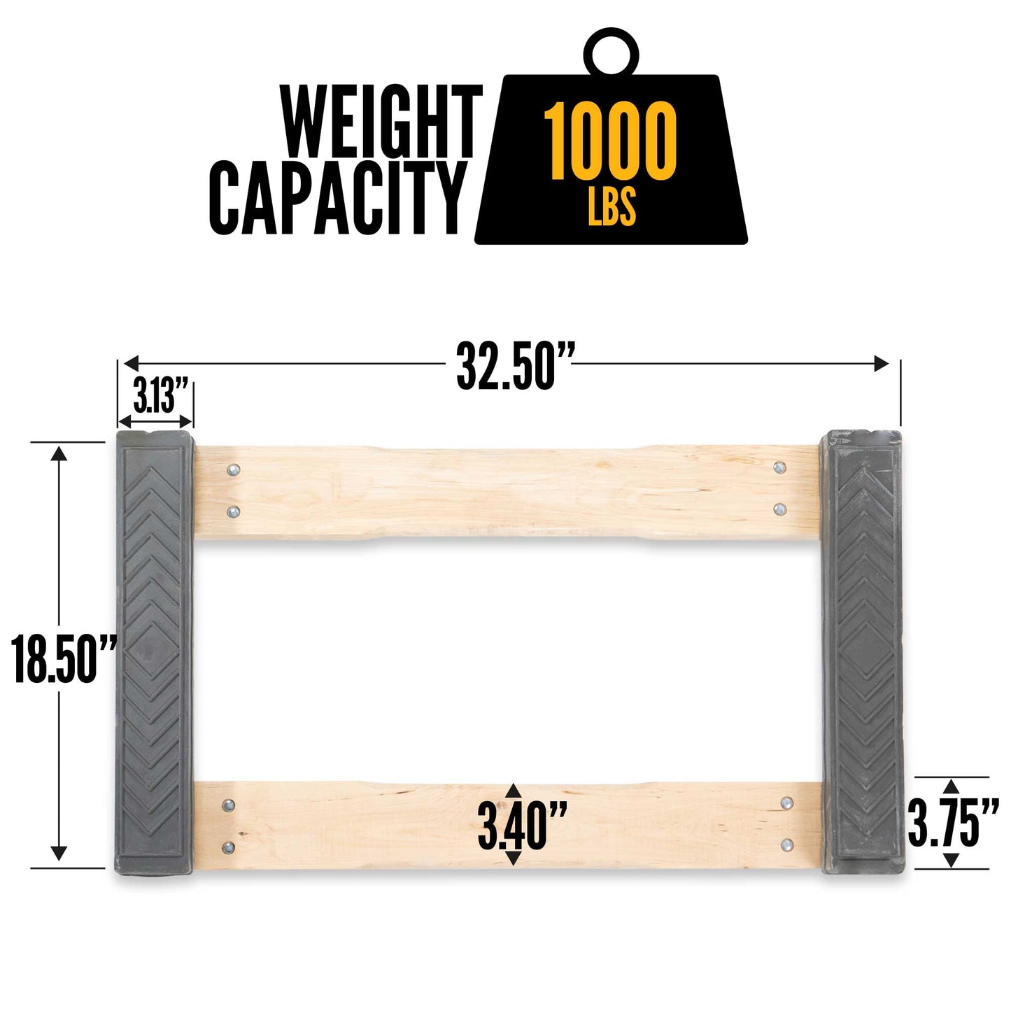 Rubber Cap Moving Dolly: 18" x 32" with 4" Wheels