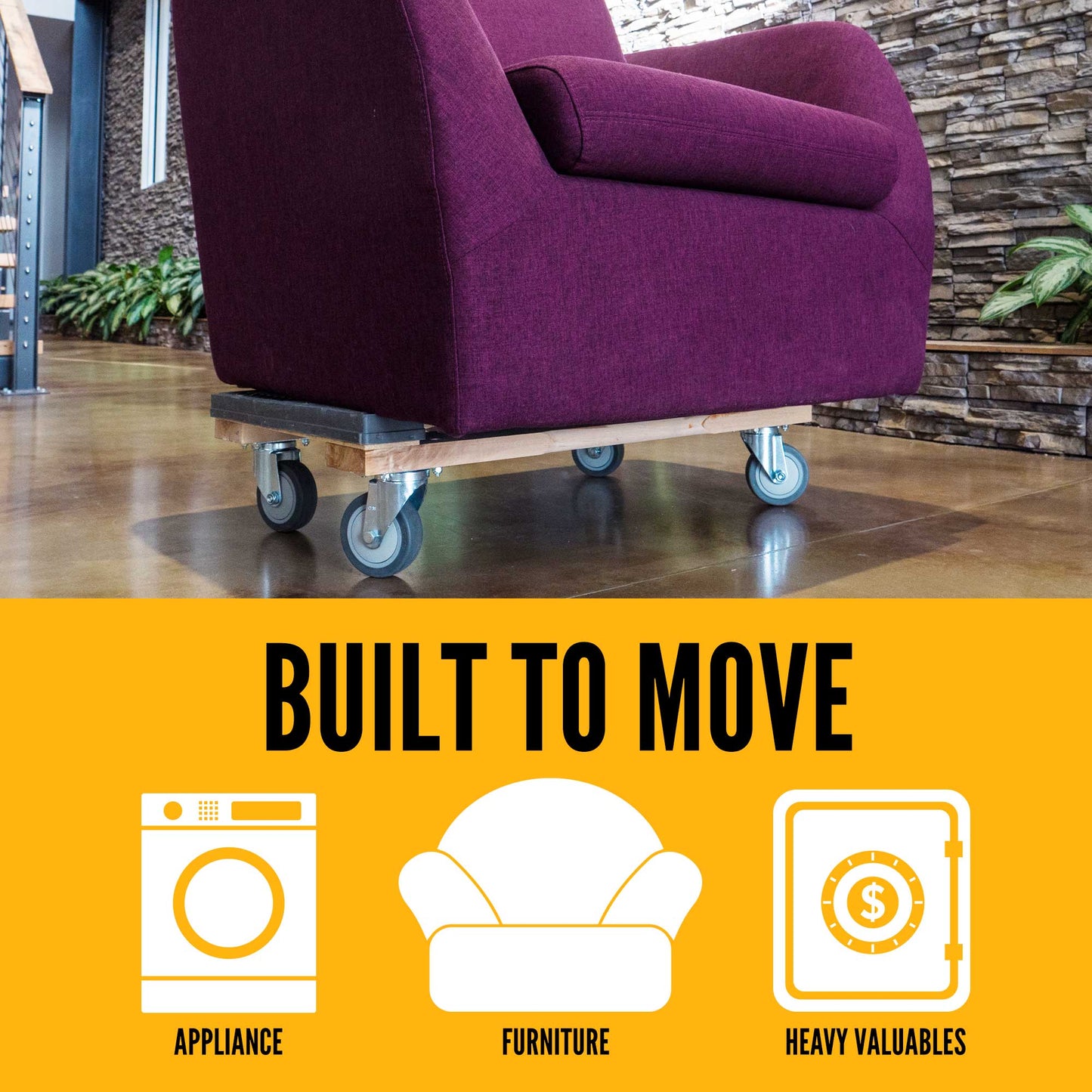 Yellow Heavy Appliance Furniture Mover