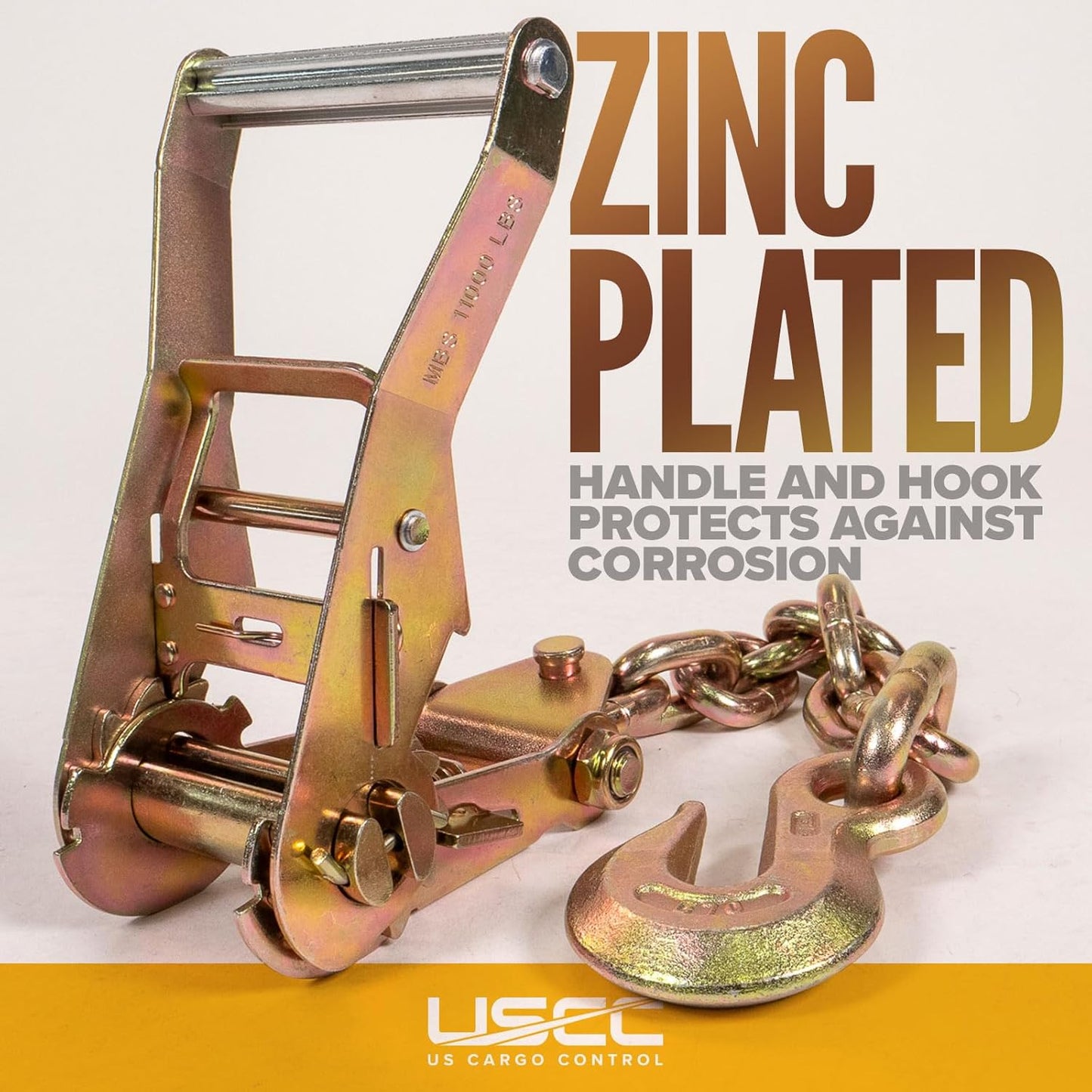 Side Mount Wheel Net with Ratchet and Chain Extension | 2' Cordura Wear Sleeve Included