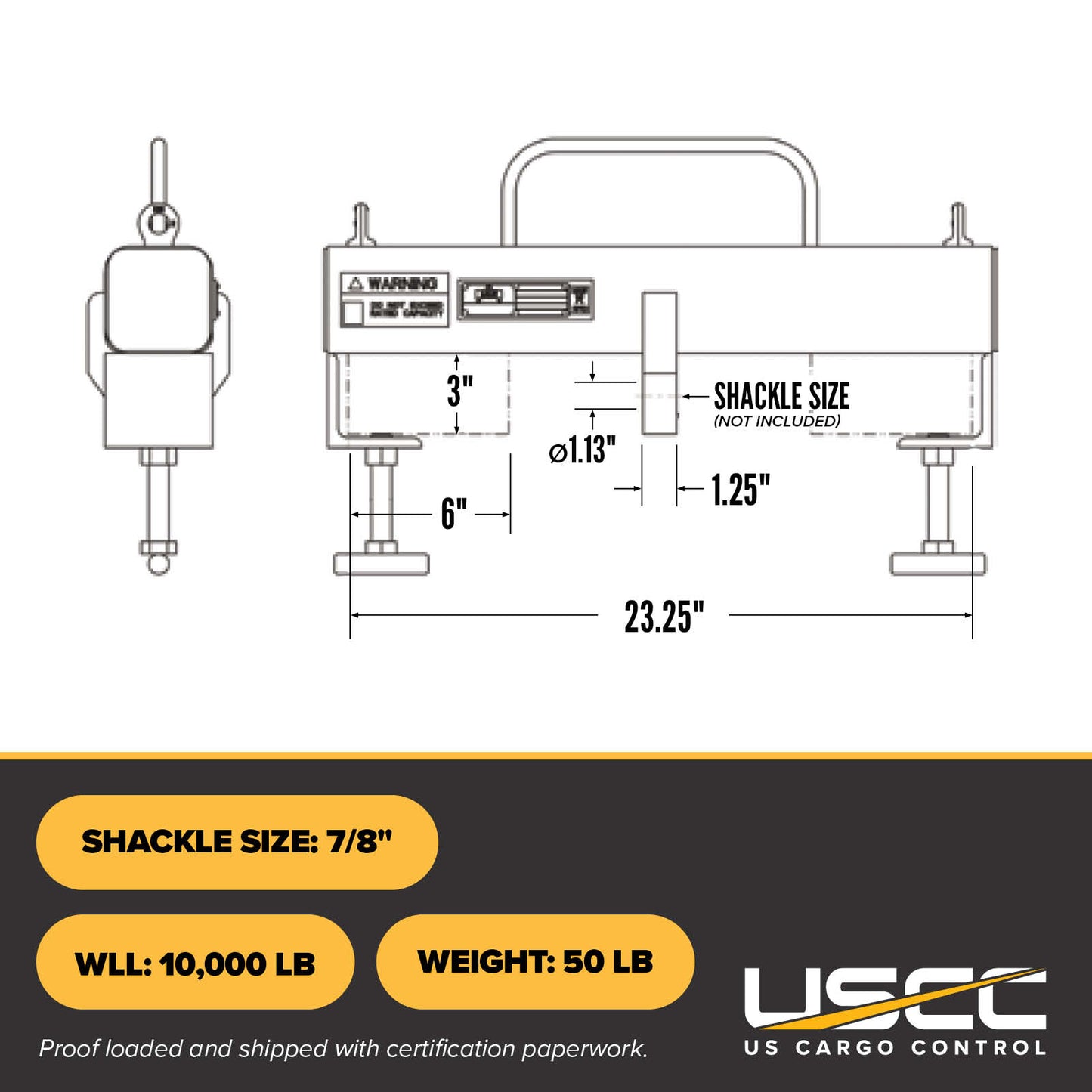 M&W Single Hook Forklift Beam - 10,000 lb.