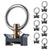 Single Stud Fitting w/ Stainless Steel Round Ring - Black | 4,000 lbs. BS | 8-Pack Image 1 of 10