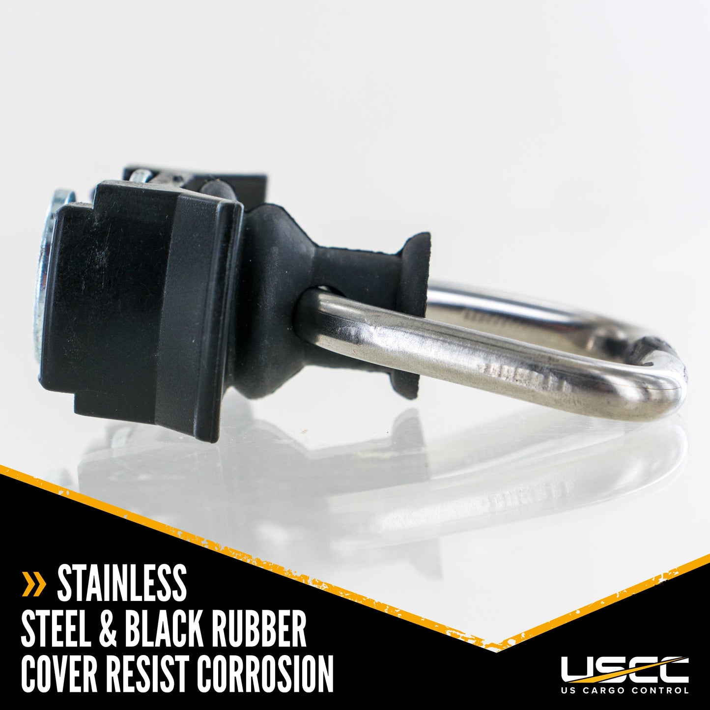 Single Stud L-Track Fitting w/ D Ring - Black - 4 Pack Image 2 of 8