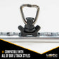 Single Stud L-Track Fitting w/ D Ring - Black - 4 Pack