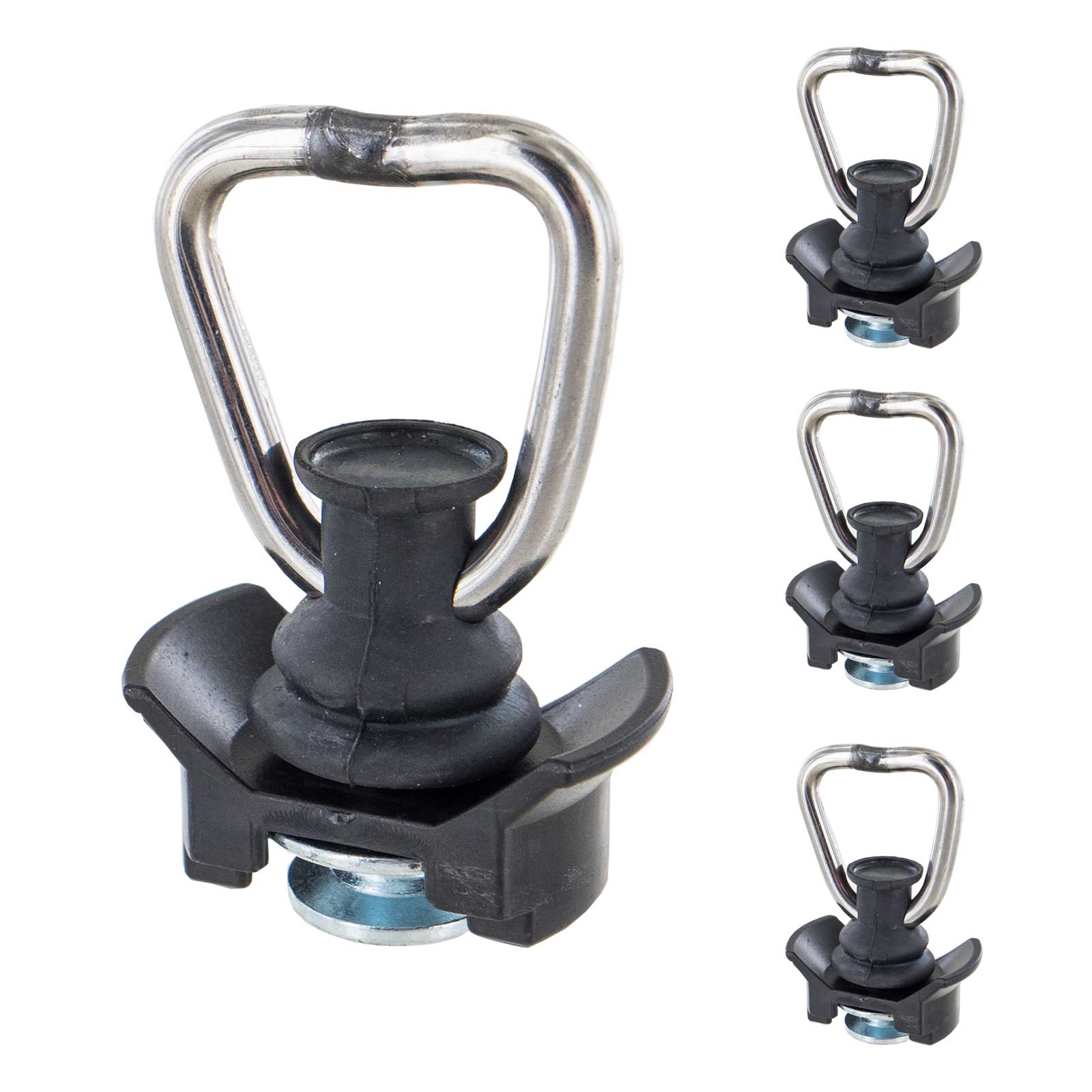 Single Stud L-Track Fitting w/ D Ring - Black - 4 Pack Image 1 of 8