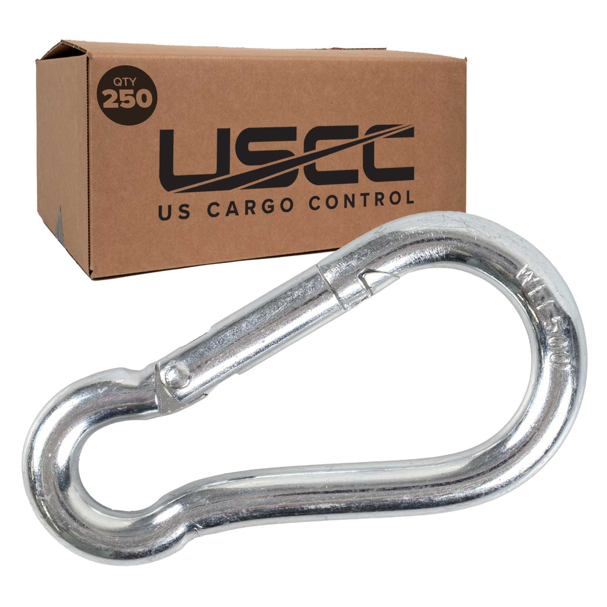 3-1/8" Length Snap Hook Carabiner | Zinc-Plated | 250 PK
