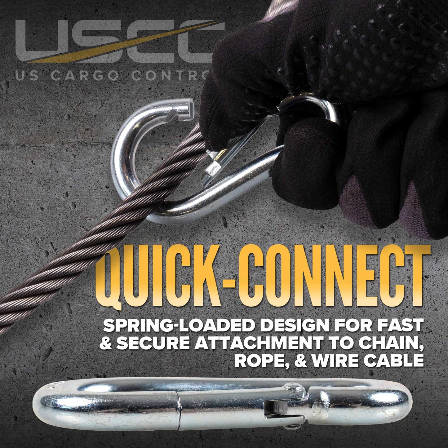 3-1/8" Length Snap Hook Carabiner - Zinc-Plated