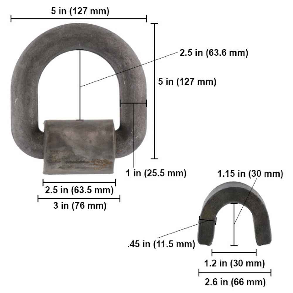 D Rings for Trailers - Forged Rings - Weld On D Ring - Weld On Ring