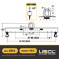 M&W 16413 standard adjustable lifting beam w/ swivel hooks specs