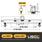 M&W 16417 standard adjustable lifting beam w/ swivel hooks specs