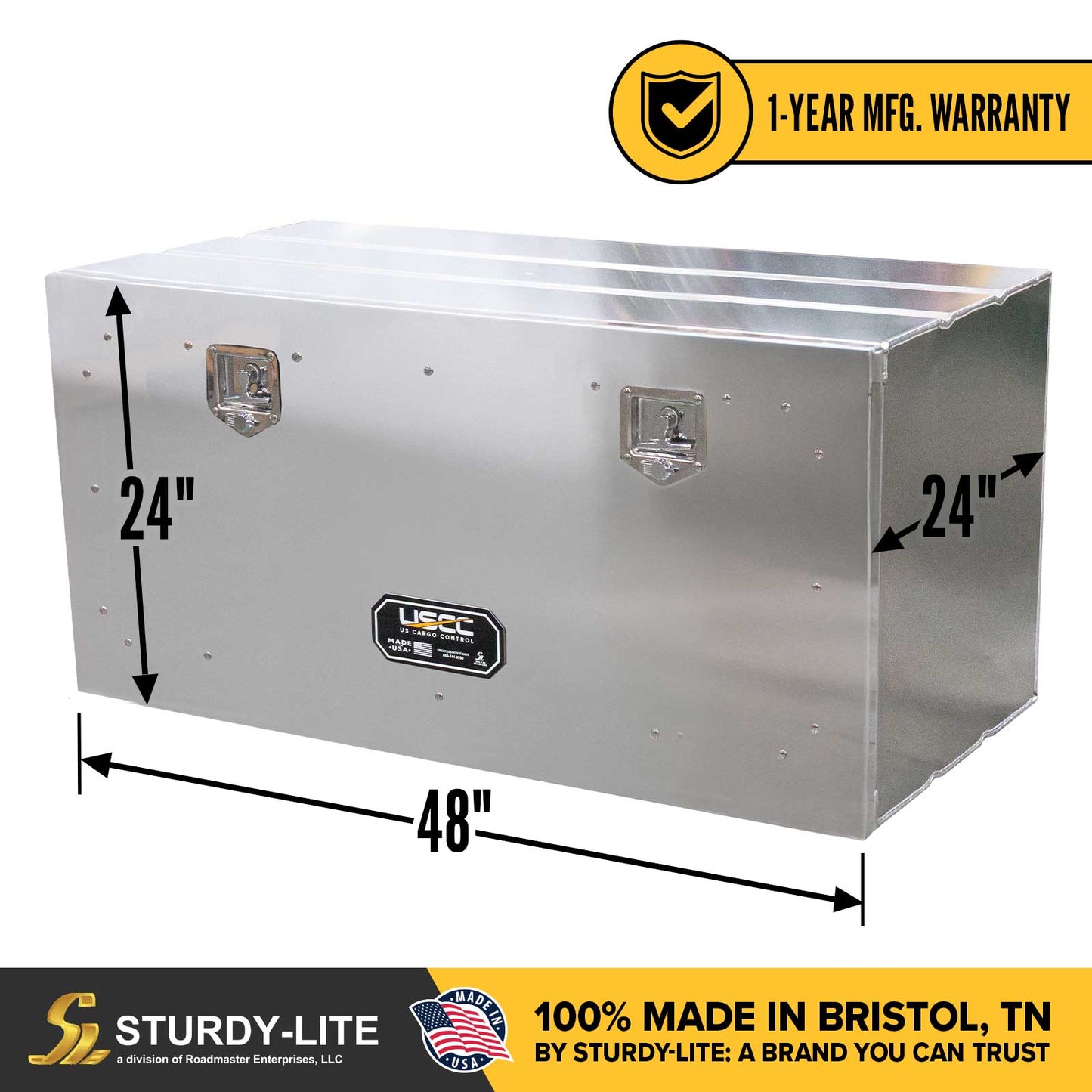 Sturdy-Lite Wrecker Trailer Tool Box 24" x 24" x 48"