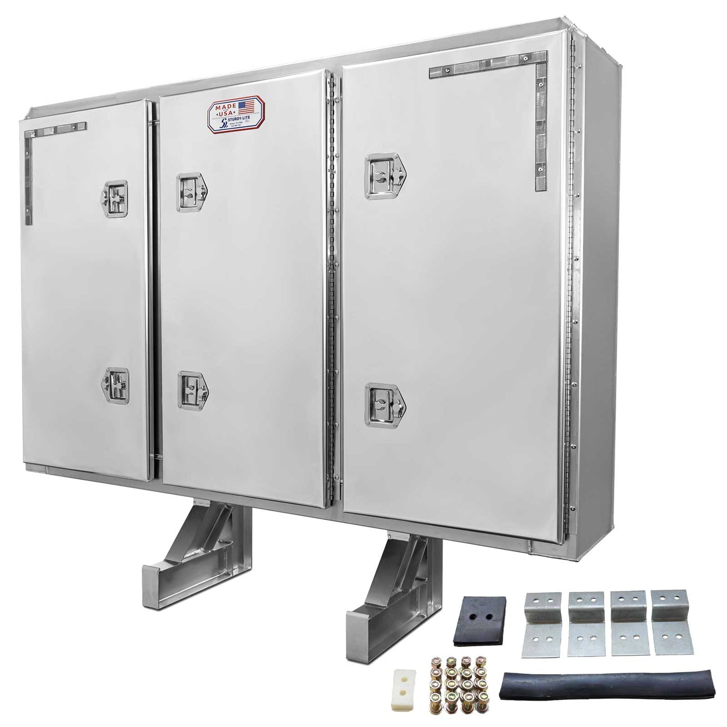68" x 80" 3-Door Enclosed Headache Rack | Side Mounting Kit