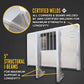 68" x 80" 3-Door Split Enclosed Headache Rack | Bar Window | Straight Frame Mounting Kit
