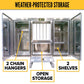 68" x 80" 3-Door Split Enclosed Headache Rack | Bar Window | Straight Frame Mounting Kit