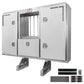 68" x 80" 3-Door Split Enclosed Headache Rack | Bar Window | Straight Frame Mounting Kit