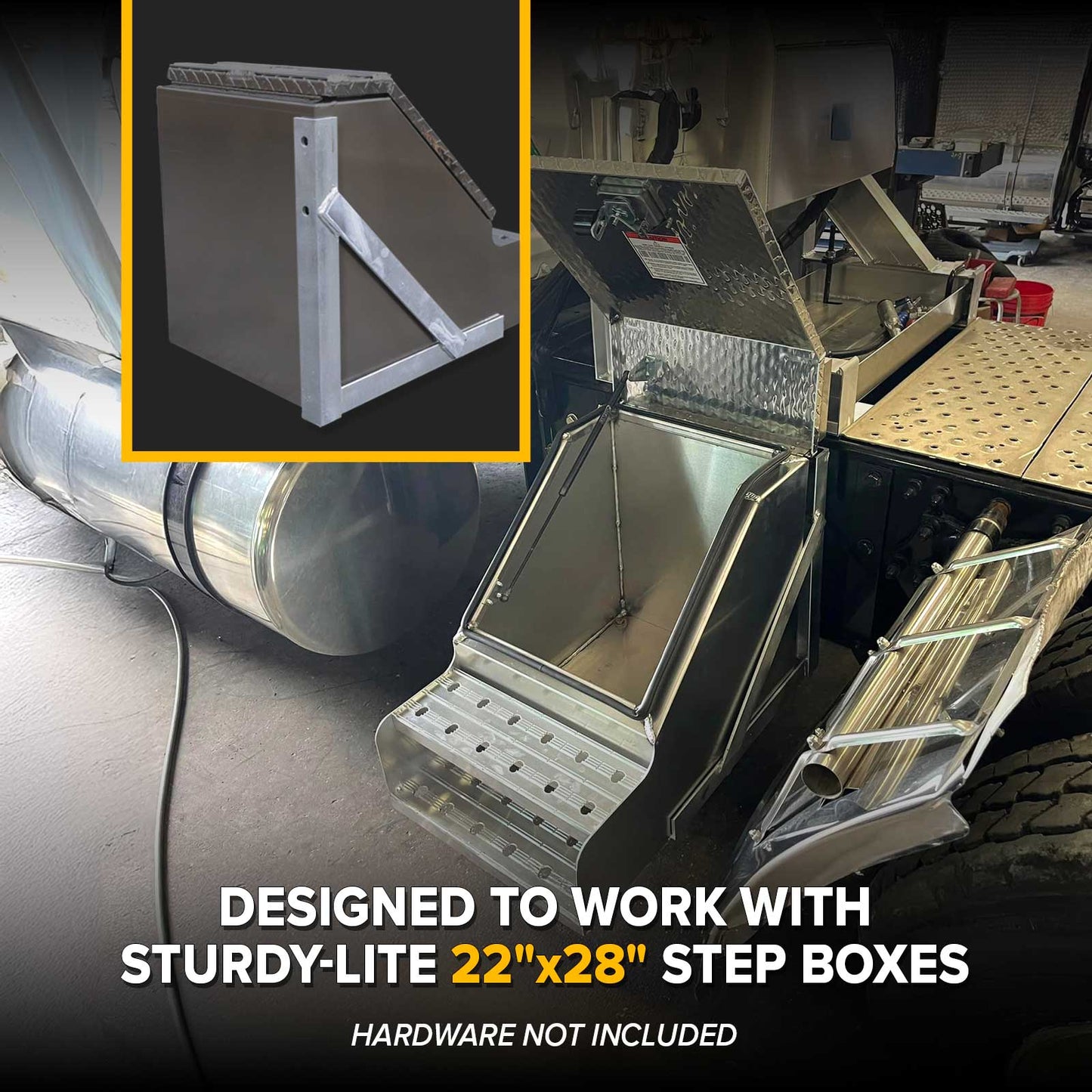 Sturdy-Lite Gator Semi Truck Step Box Brackets 21" x 22" | Set of 2