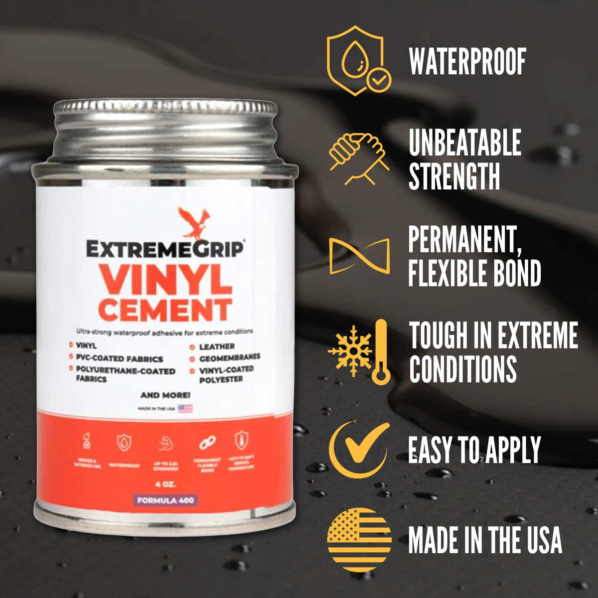 Heavy-Duty Vinyl Tarp Repair Kit: 18oz Blue Patch & 32oz Vinyl Cement