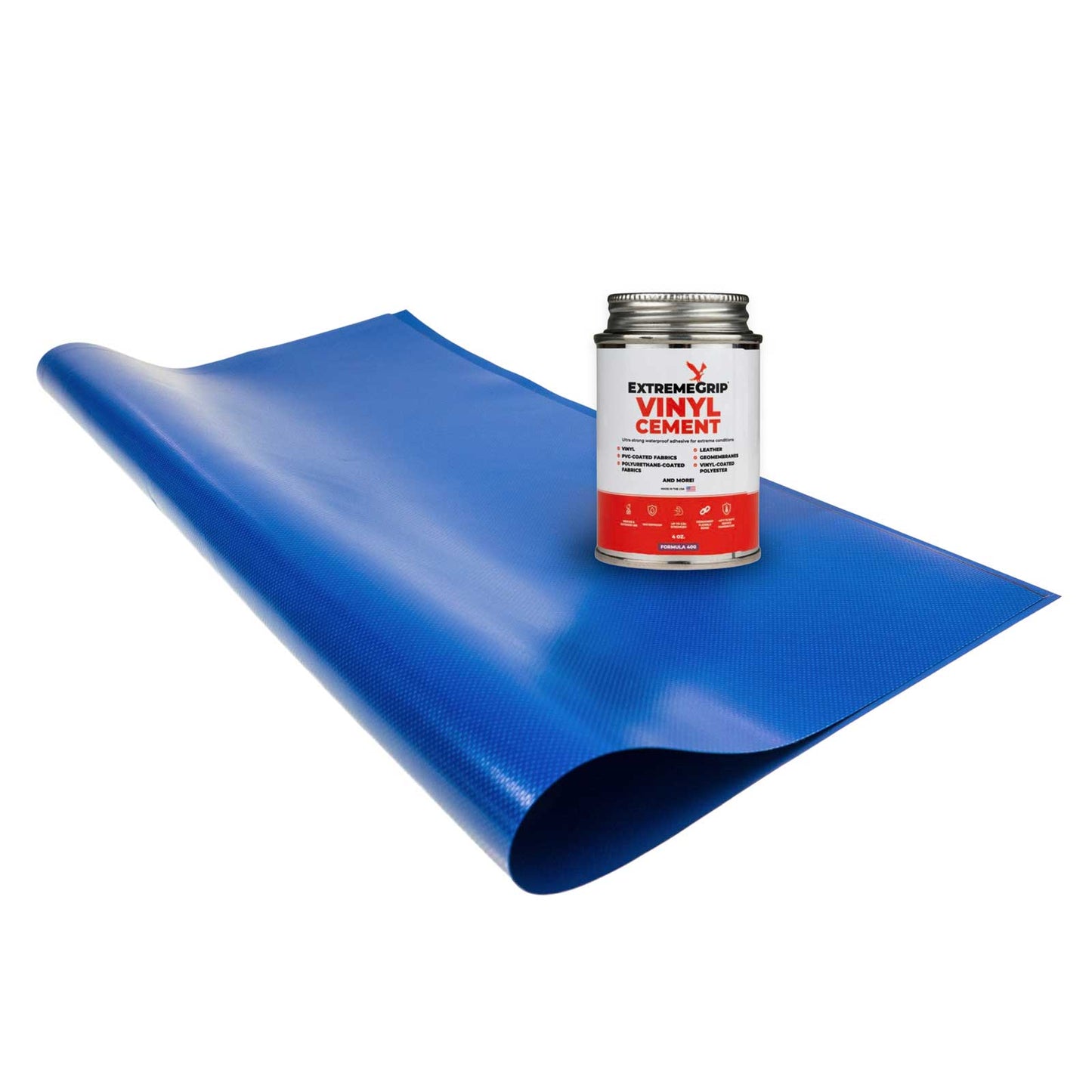tarp adhesive Tarp Repair Kit: 2'x2' Blue Tarp Patch and Vinyl Cement