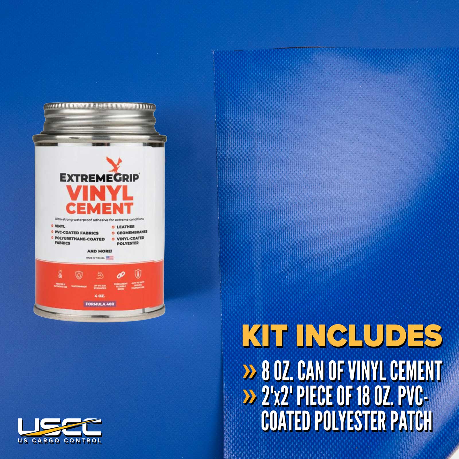 tarp adhesive Tarp Repair Kit: 2'x2' Blue Tarp Patch and Vinyl Cement