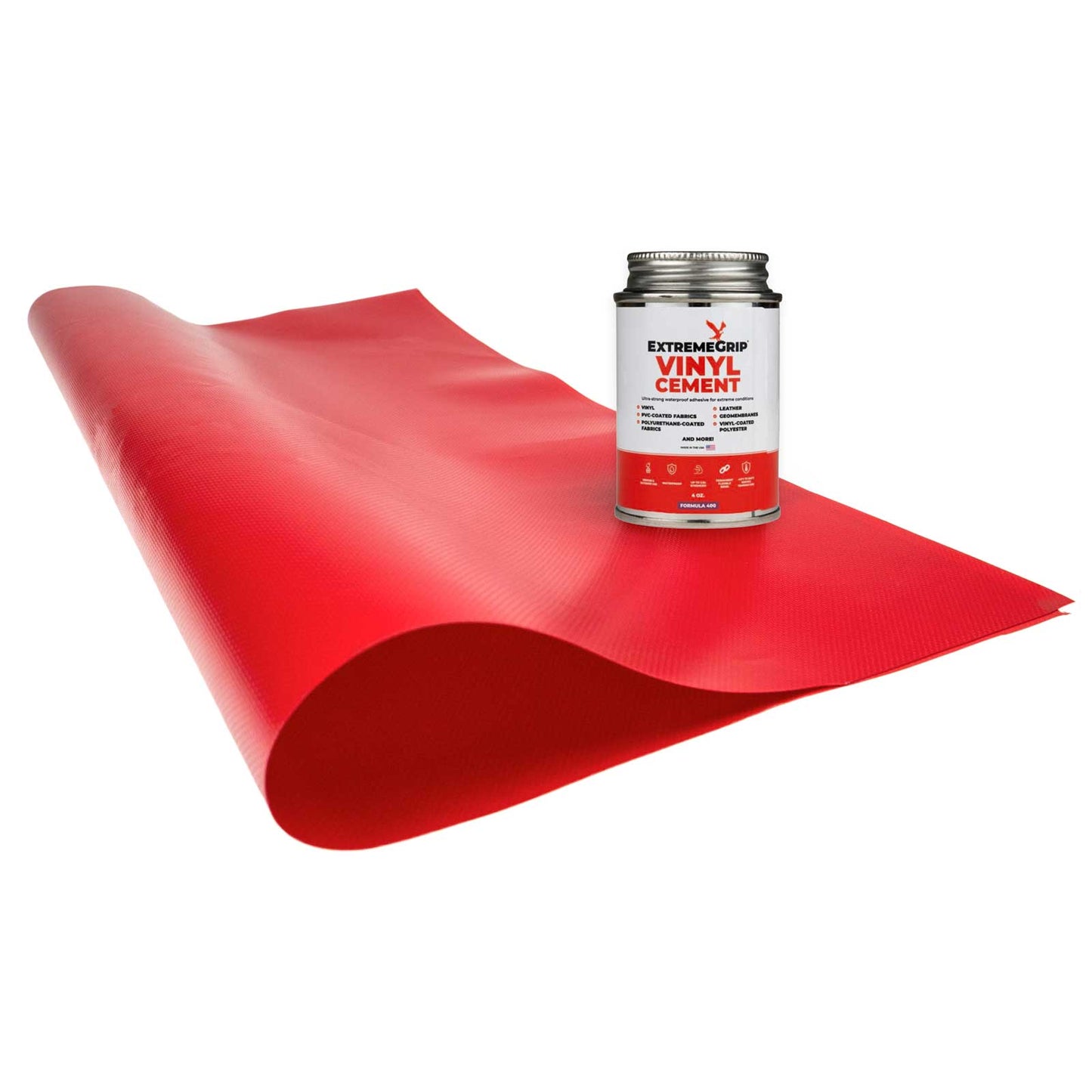tarp red Tarp Repair Kit: Red 2'x2' Heavy Duty Lumber Tarp and 8 oz. Vinyl Cement