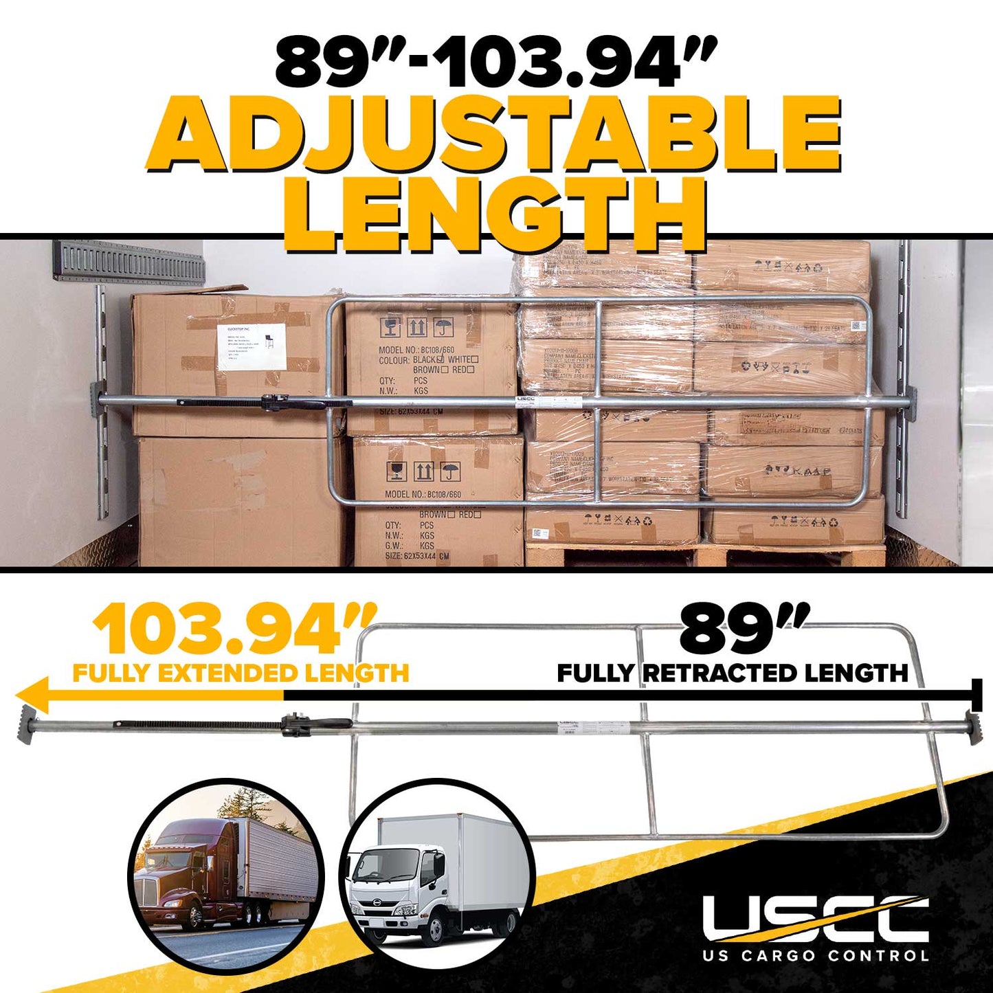 Truck Cargo Bar with Cargo Restraint Hoops