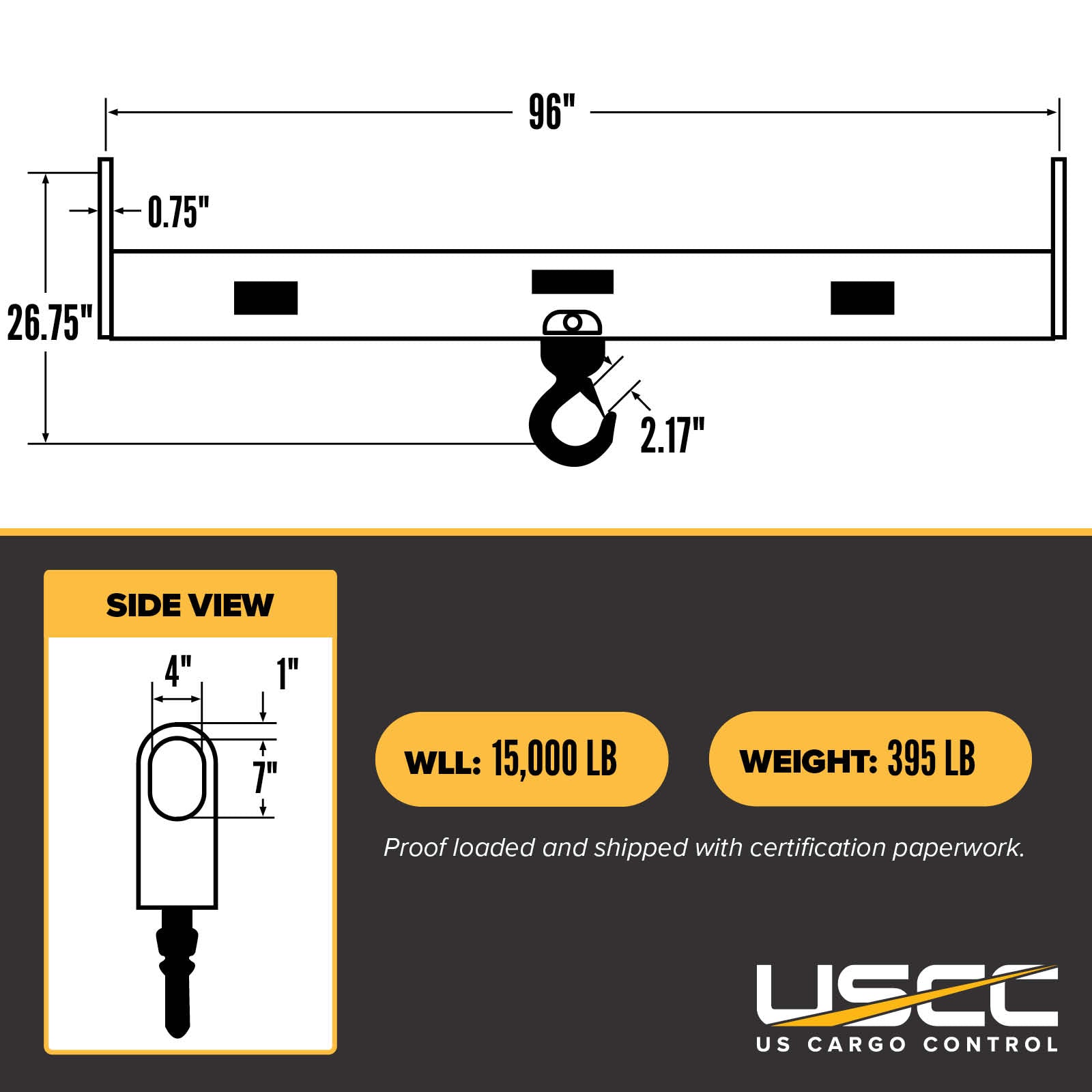 M&W 16452 twin hoist lifting beam specs