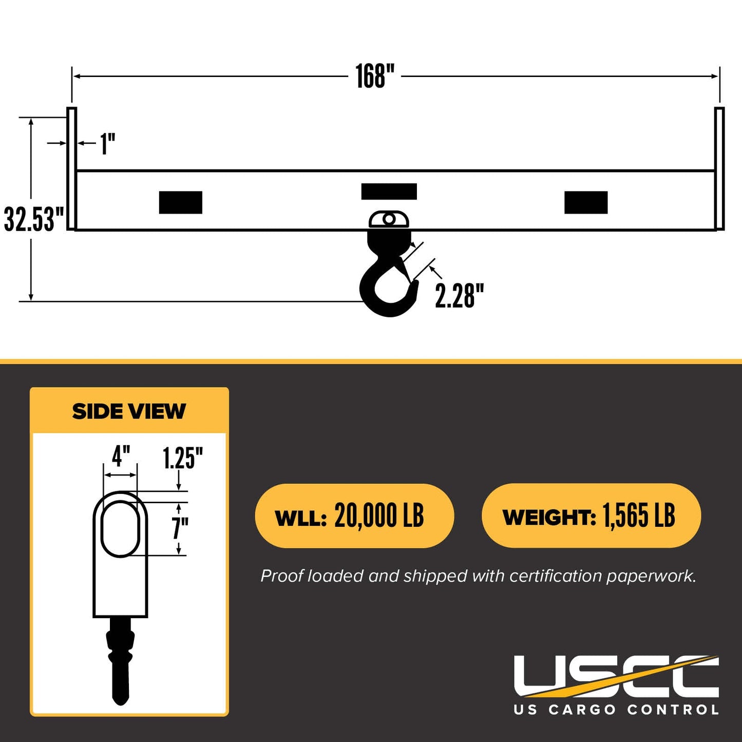 M&W 16463 twin hoist lifting beam specs