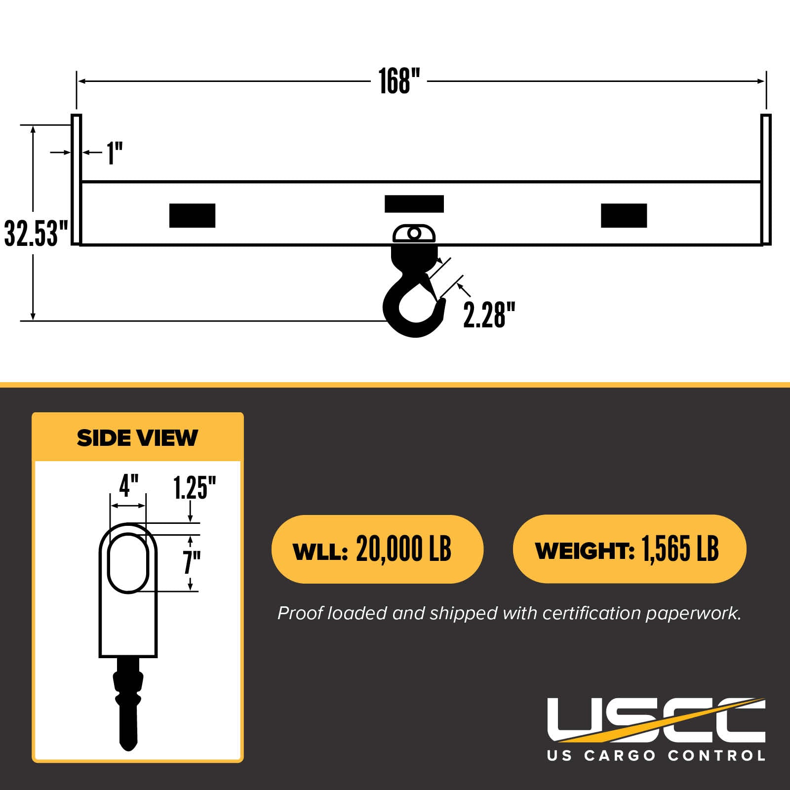 M&W 16463 twin hoist lifting beam specs