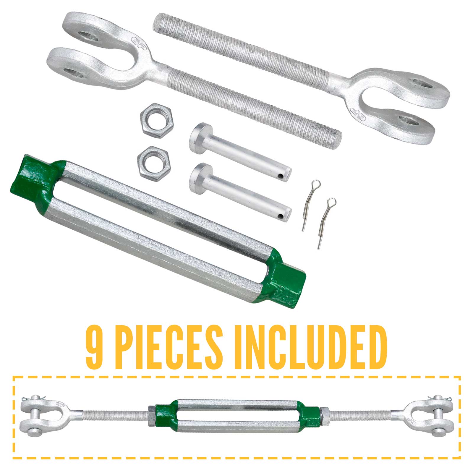 1"x6" Cotter Pin Van Beest® Jaw & Jaw Turnbuckle G6313