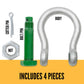 2-1/2" Van Beest Green Pin® Bolt Type Wide Mouth Towing Shackle | G-4263 - 55 Ton parts of a shackle