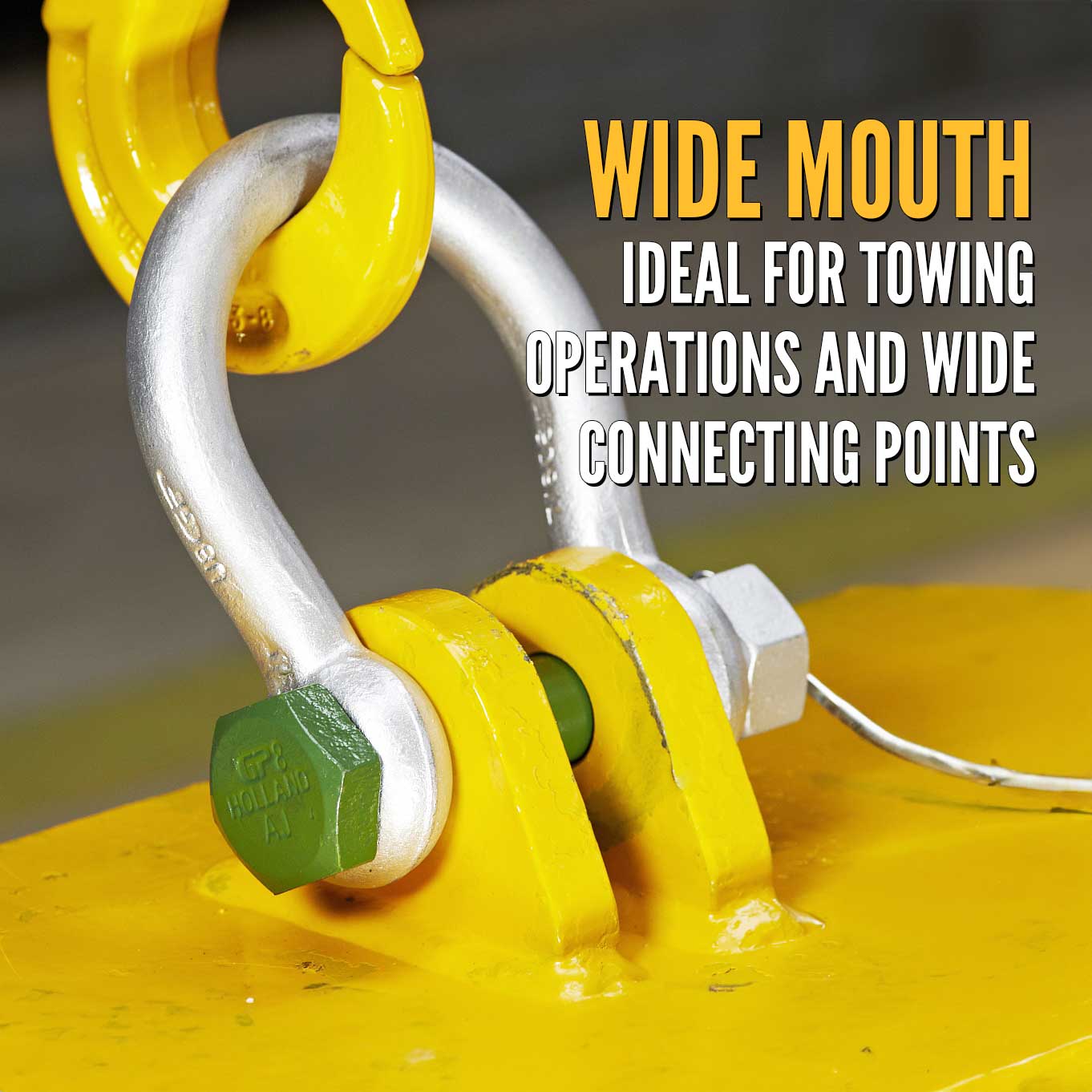 2-1/2" Van Beest Green Pin® Bolt Type Wide Mouth Towing Shackle | G-4263 - 55 Ton ideal for towing operations and wide connection points