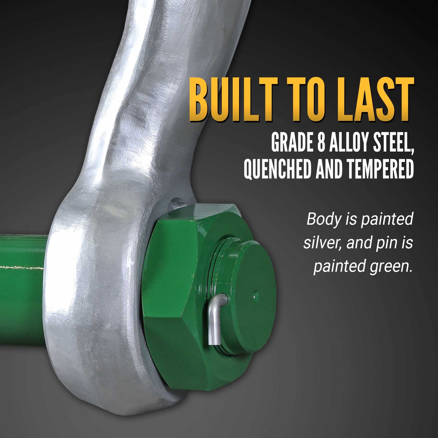 Van Beest Green Pin Bolt Type Wide Body Sling Shackle | P-6033 - 500 Ton shackle construction