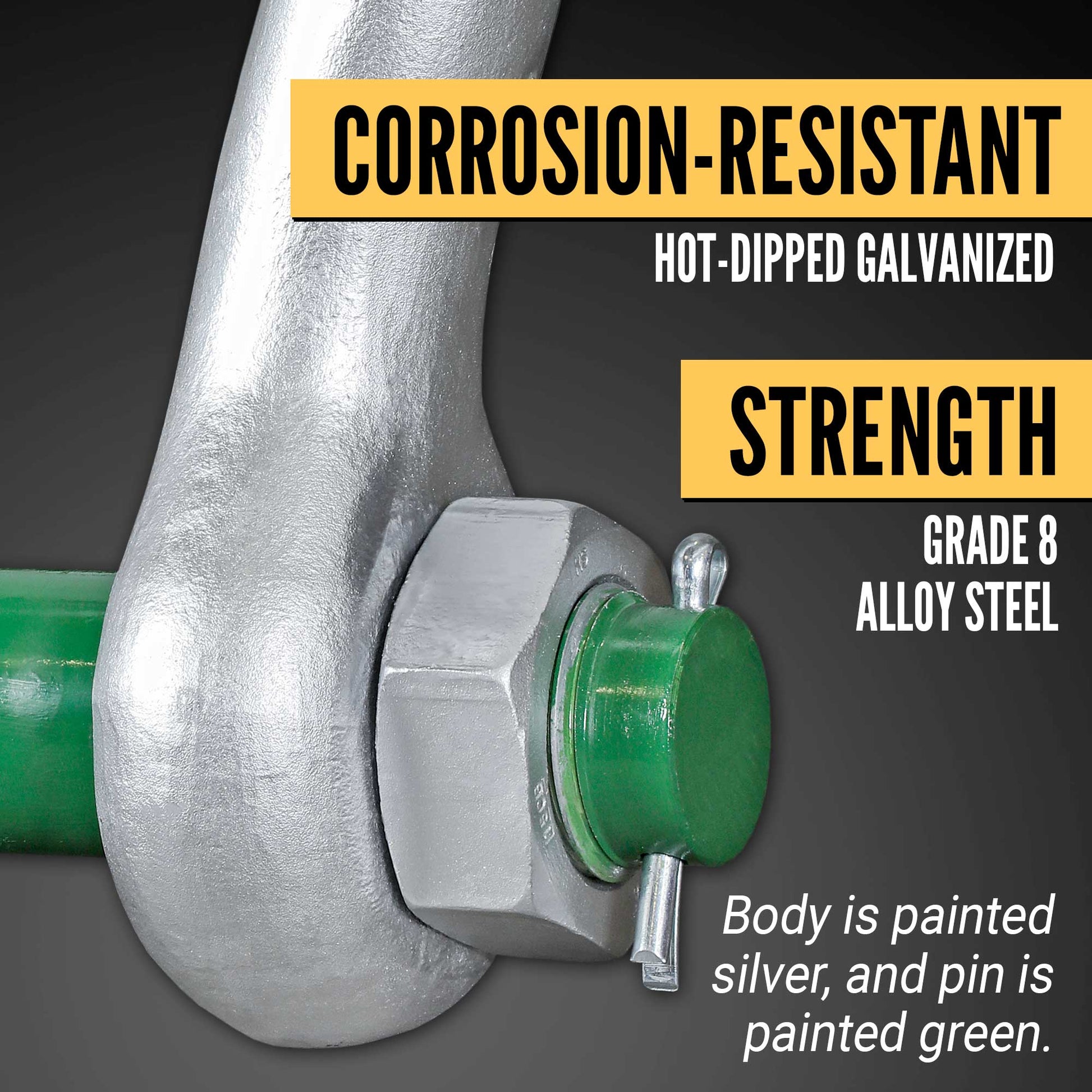 8-1/16" Van Beest Green Pin® Bolt Type Anchor Shackle | P-6036 - 700 Ton shackle construction
