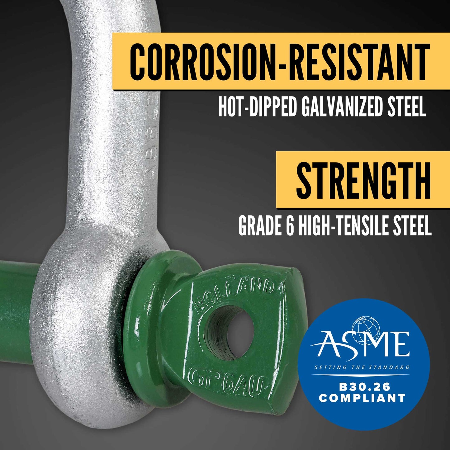 3/4" Van Beest Green Pin® Screw Pin Chain Shackle | G-4151 - 4.75 Ton shackle construction